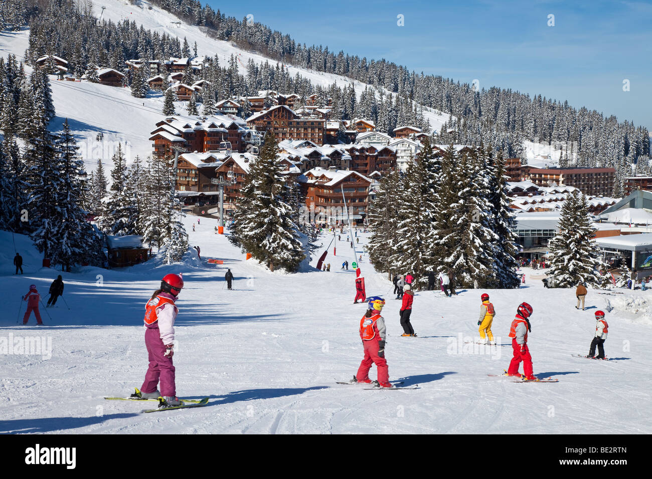 Courchevel 1850 station de ski dans les Trois Vallées, Les Trois Vallées, Savoie, Alpes, France Banque D'Images