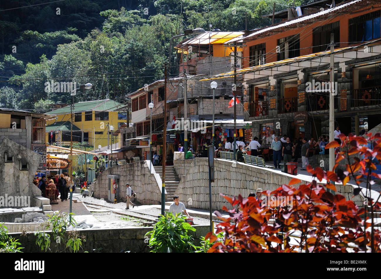 Aguas Calientes au pied du Machu Picchu, le Pérou, Amérique du Sud, Amérique Latine Banque D'Images