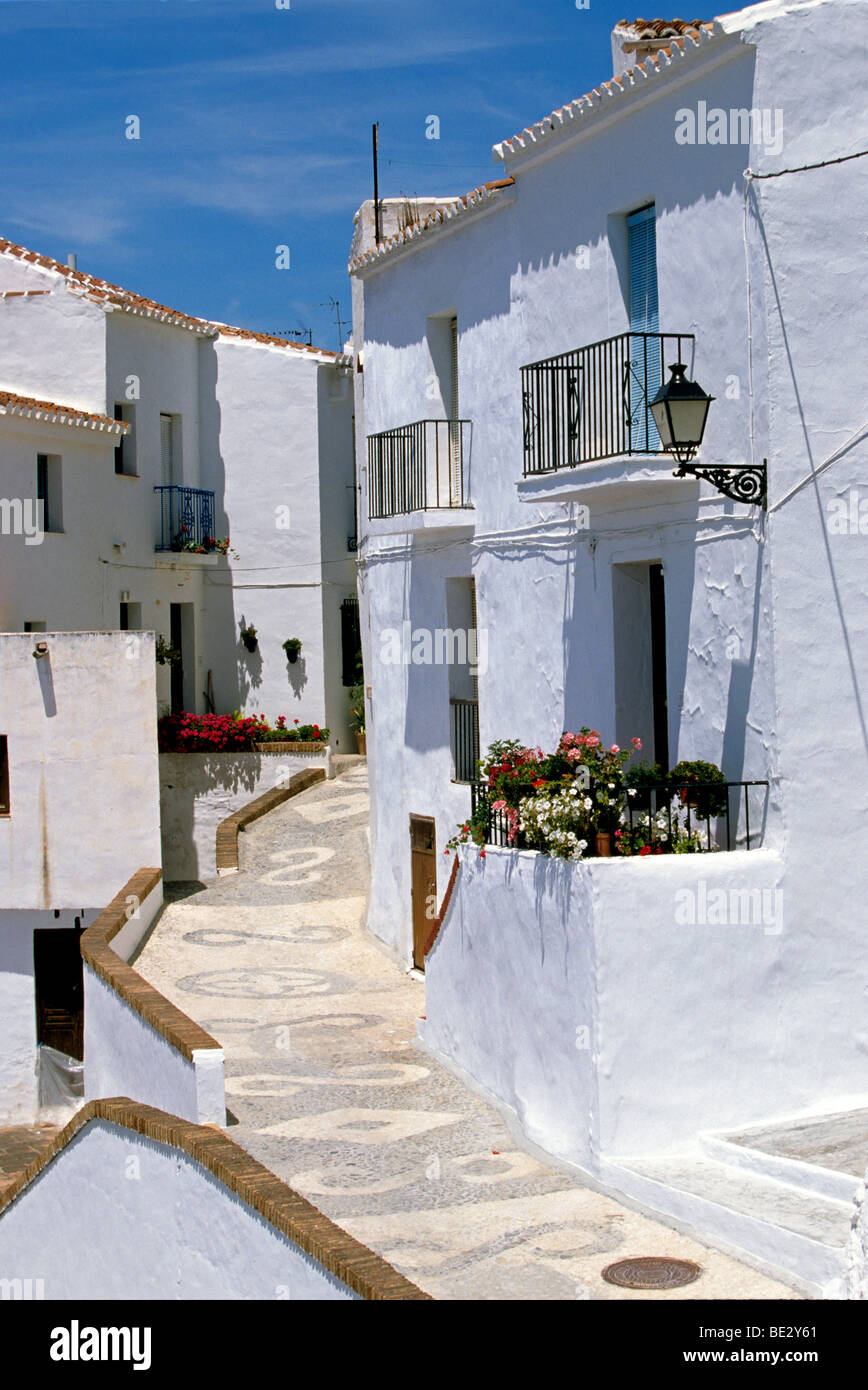 Les villages blancs, Frigiliana, Andalousie, Espagne, Europe Banque D'Images