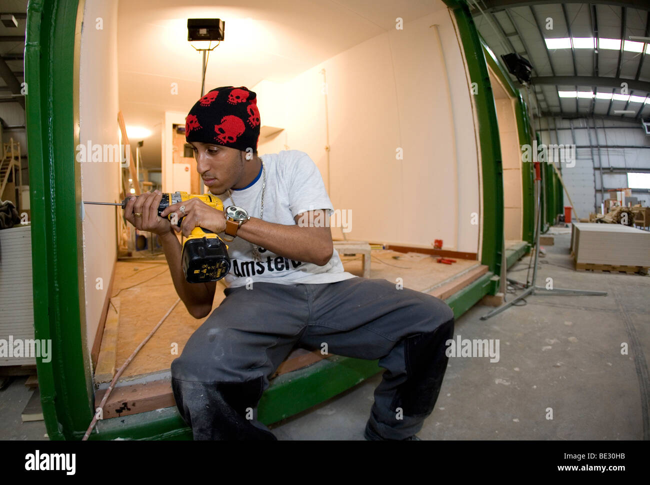 Tempo 'Wonen' is een bedrijf in Nederland dat tijdelijke woningen ontwerpt, ontwikkelt en bouwt voor studenten. Unités de zijn ge Banque D'Images