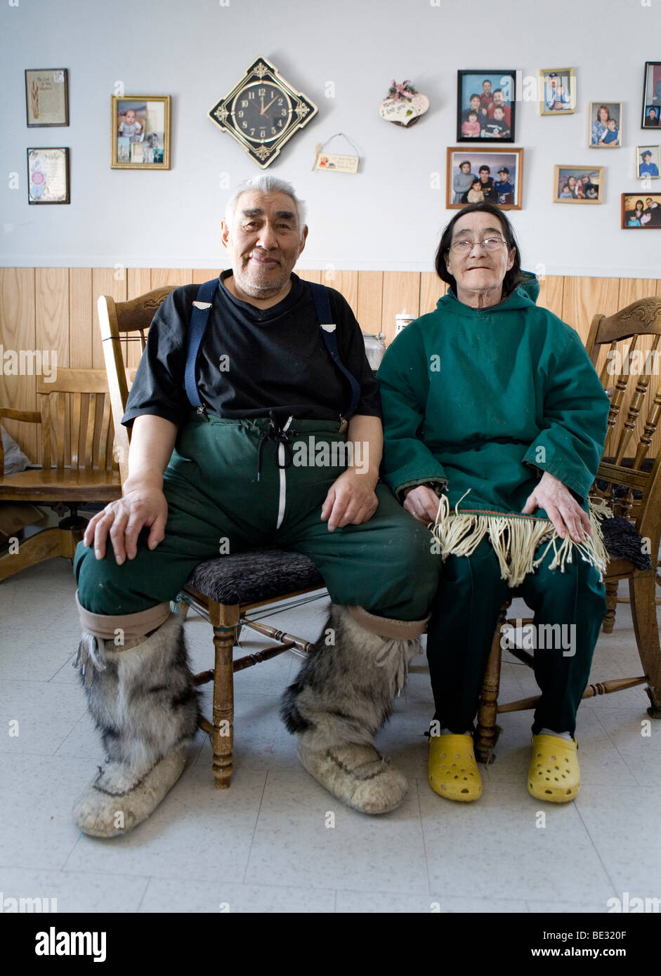 Portrait d'un Inuk. Gojahaven est une ville située à l'extrême nord du canada où vivent 1000 000 Inuits. Banque D'Images