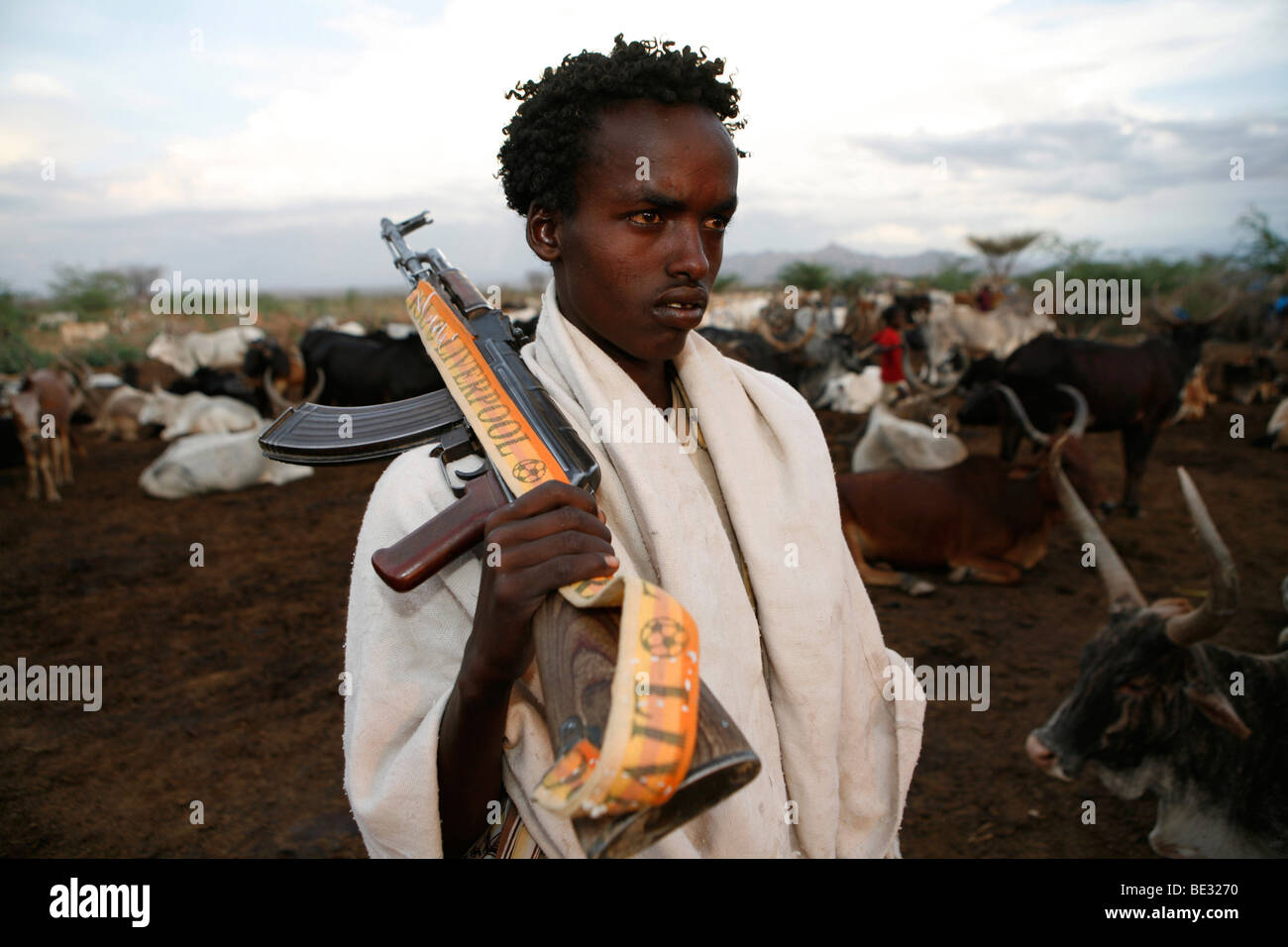 Les personnes vivant de l'Éthiopie dans le nord du pays sont liées à la population somalienne. Ils sont nomades et vivent de l'élevage. Banque D'Images