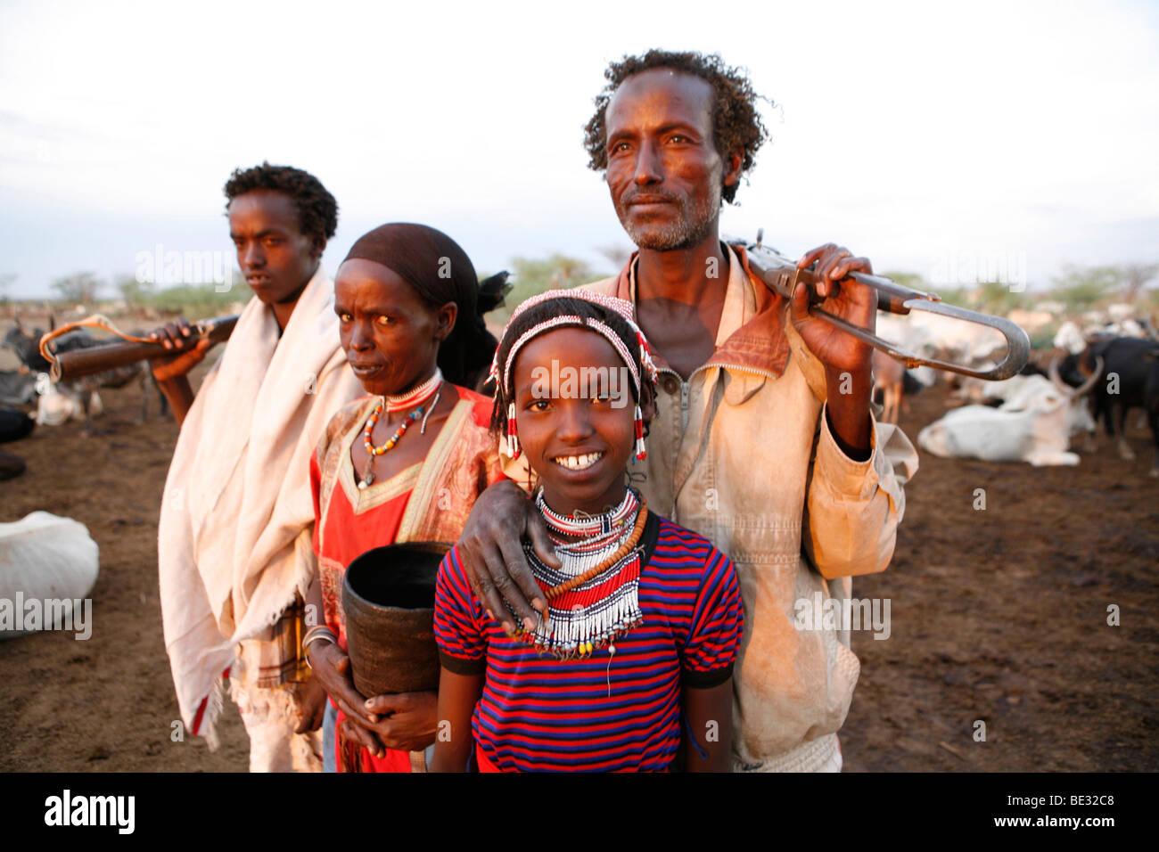Les personnes vivant de l'Éthiopie dans le nord du pays sont liées à la population somalienne. Ils sont nomades et vivent de l'élevage. Banque D'Images