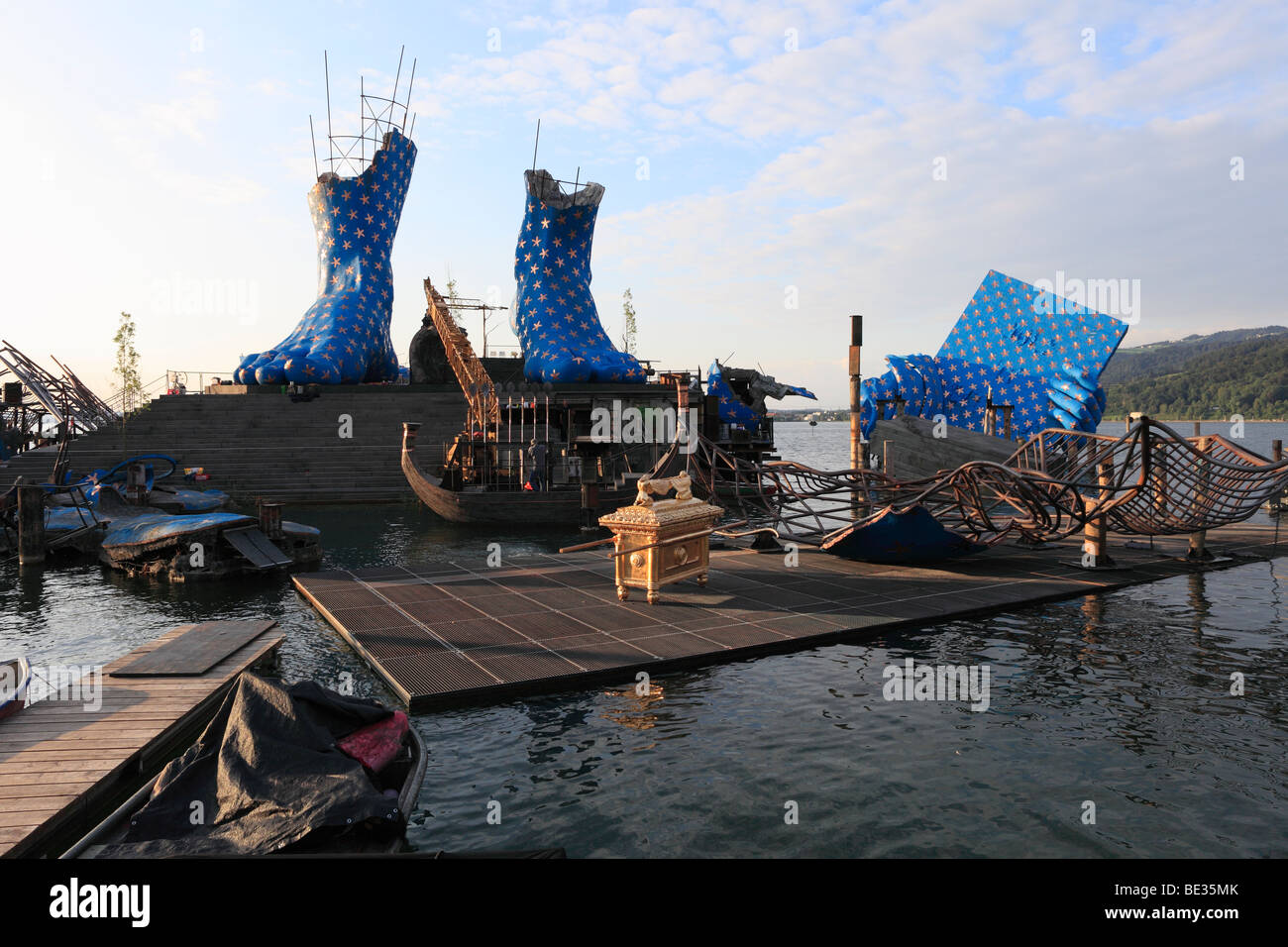 Scène pour l'opéra Aïda, Seebuehne Bregenz scène flottante, le lac de ...