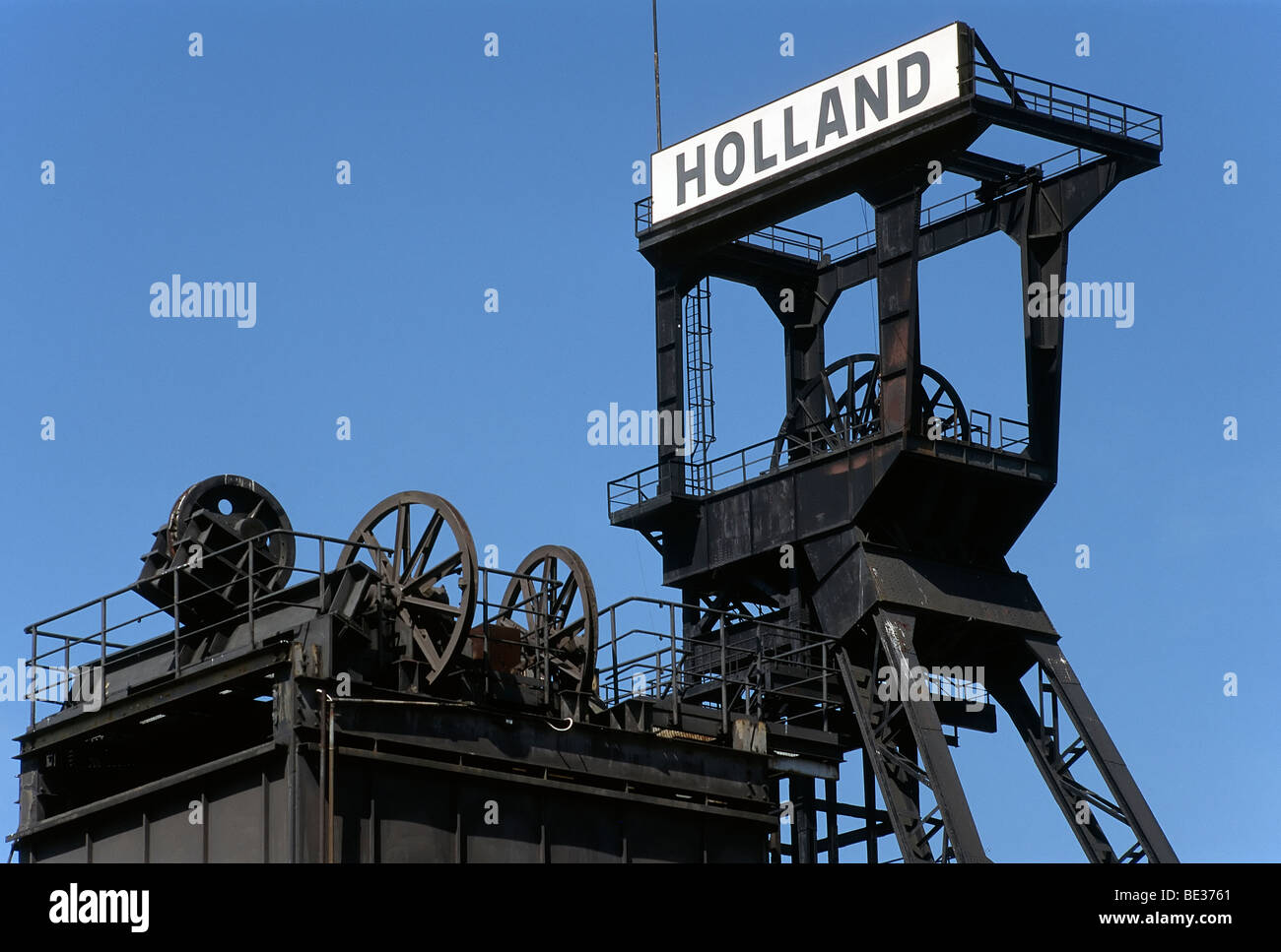 Cadre de la mine à ciel ouvert désaffectée Holland, Bochum-Wattenscheid, Ruhr, Nordrhein-Westfalen, Germany, Europe Banque D'Images