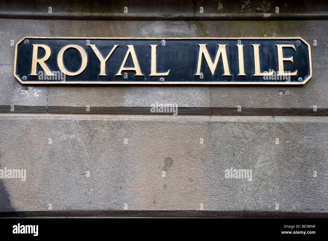 Royal Mile, plaque de rue, Édimbourg, Écosse, Royaume-Uni, Europe Banque D'Images