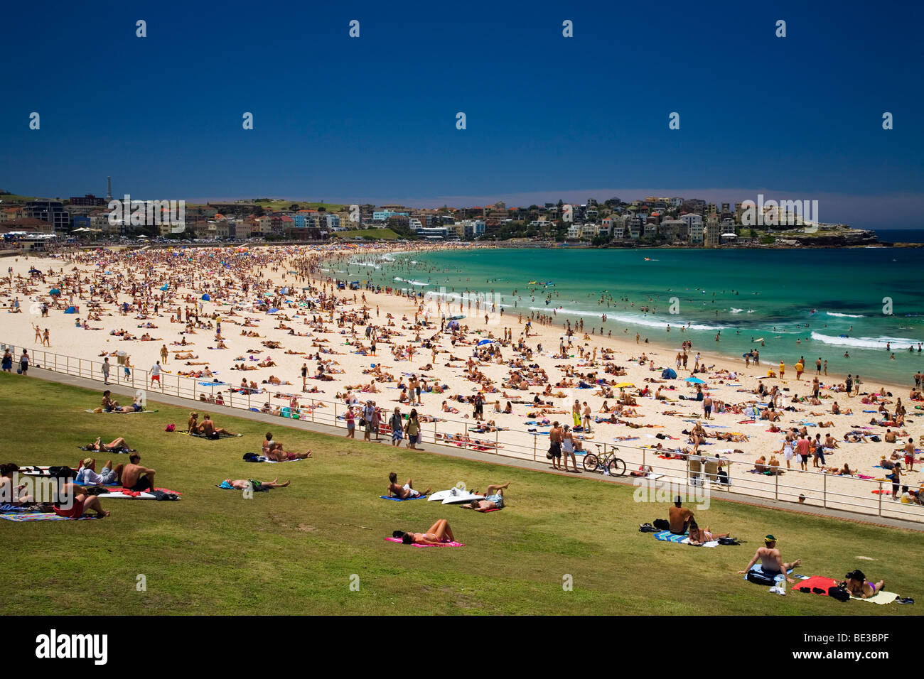 Des foules d'été à Bondi Beach. Sydney, New South Wales, Australia Banque D'Images