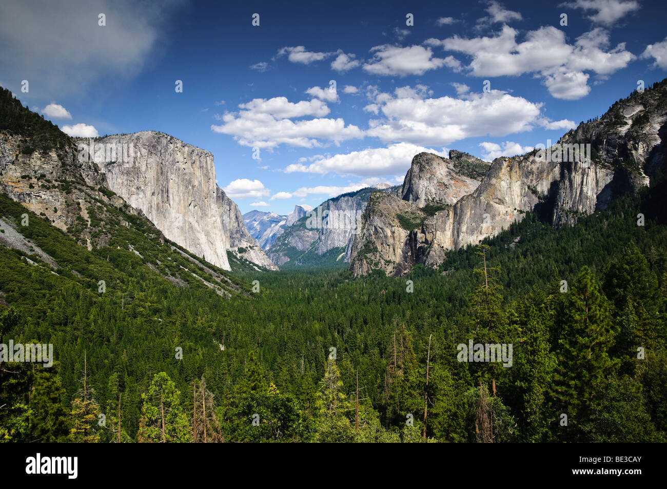 El Capitan Half Dome Yosemite Valley Yosemite National Park Californie // YOSEMITE NATIONAL PARK, Californie — les falaises de granit emblématiques d'El Capitan et Half Dome sont des caractéristiques importantes de Yosemite Valley. La rivière Merced coule à travers la vallée, reflétant ce paysage distinctif. Le parc national de Yosemite, un site classé au patrimoine mondial de l'UNESCO créé en 1890, est situé dans les montagnes du centre de la Sierra Nevada en Californie. Ce vaste parc couvre environ 3 027 kilomètres carrés (1 169 milles carrés). Il est largement reconnu comme l'un des parcs nationaux les plus importants d'Amérique pour son drame Banque D'Images