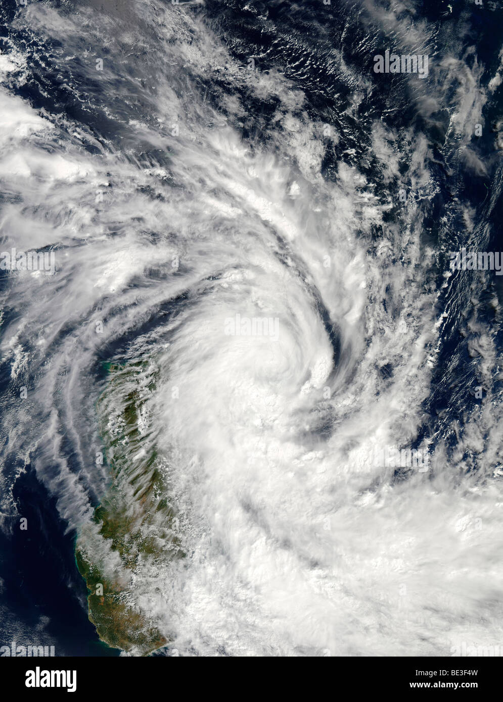 La tempête tropicale Jade débarquer sur Madagascar. Banque D'Images