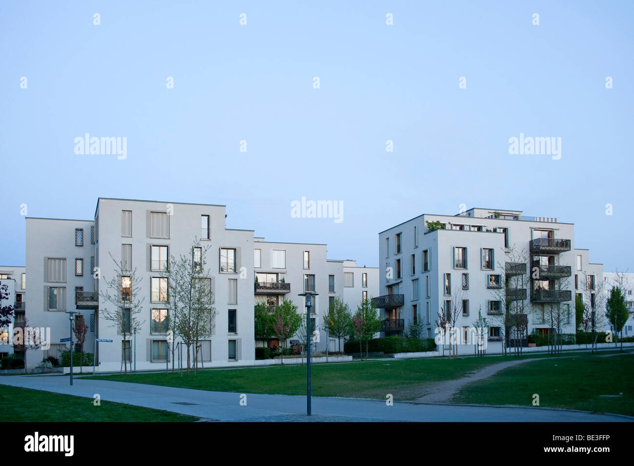 Des logements modernes à Munich, altes Messegelaende, Munich, Bavaria, Germany, Europe Banque D'Images
