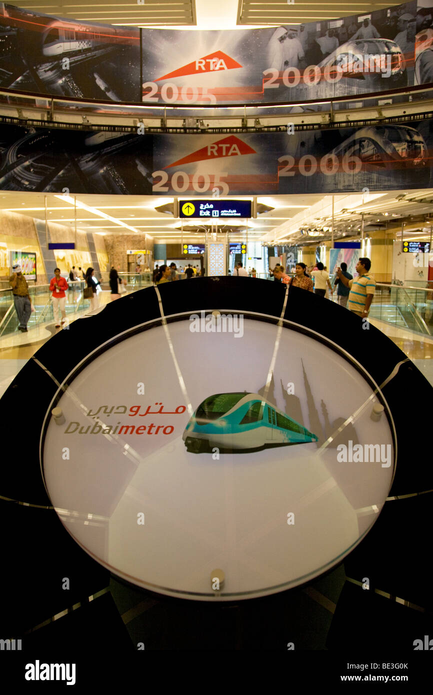 Union Station métro de Dubaï graphiques design d'intérieur Banque D'Images