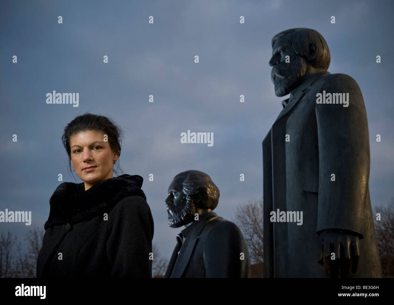 Sahra Wagenknecht, DIE LINKE, parti au monument de Marx-Engels dans Berlin, Germany, Europe Banque D'Images