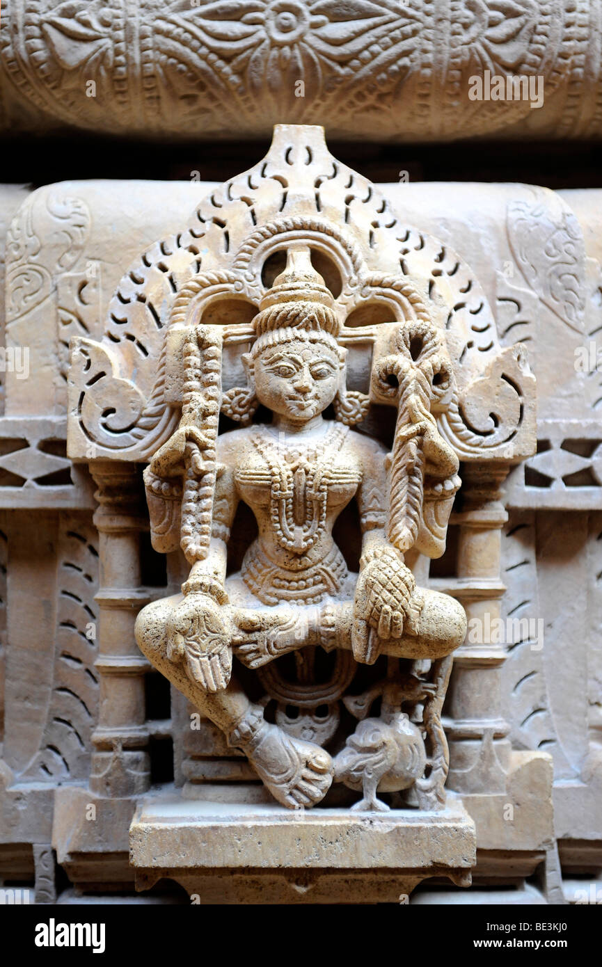 Sculpture dans un temple Jain, Jaisalmer, Rajasthan, Inde du Nord, Inde, Asie du Sud, Asie Banque D'Images
