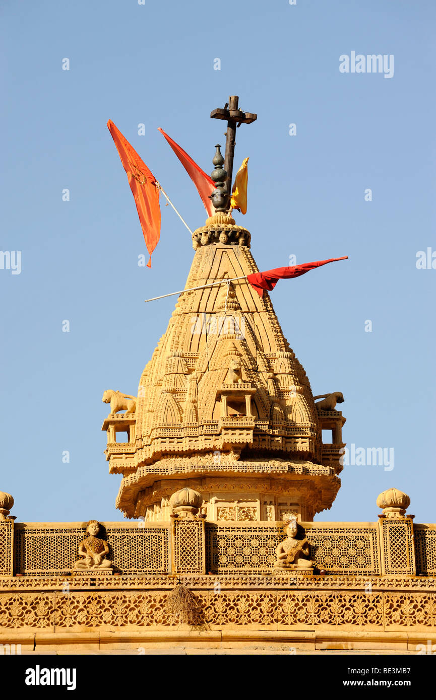 Détail d'un temple jaïn, Jaisalmer, Rajasthan, Inde du Nord, Inde, Asie du Sud, Asie Banque D'Images