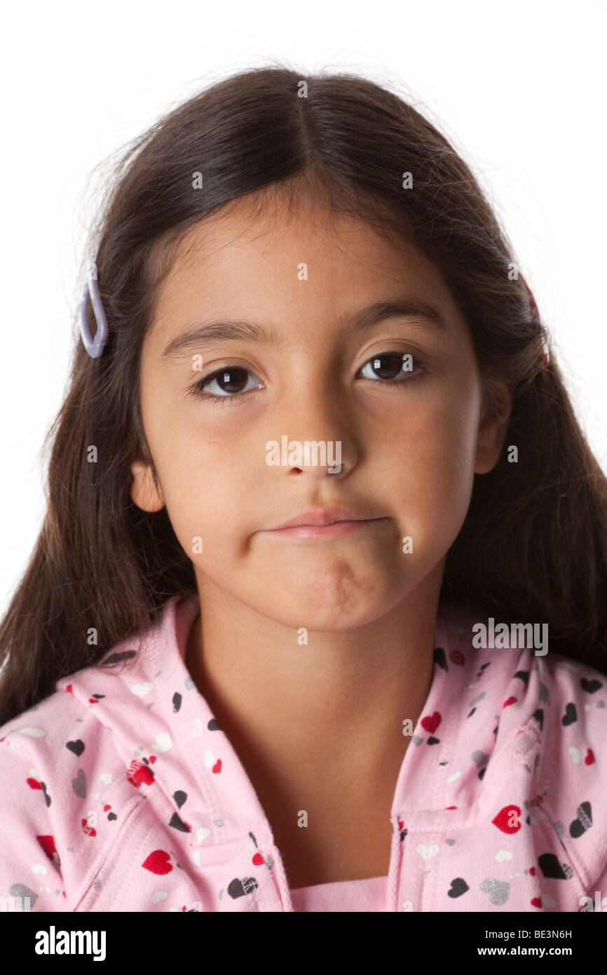 Portrait d'une petite fille s'ennuie Banque D'Images