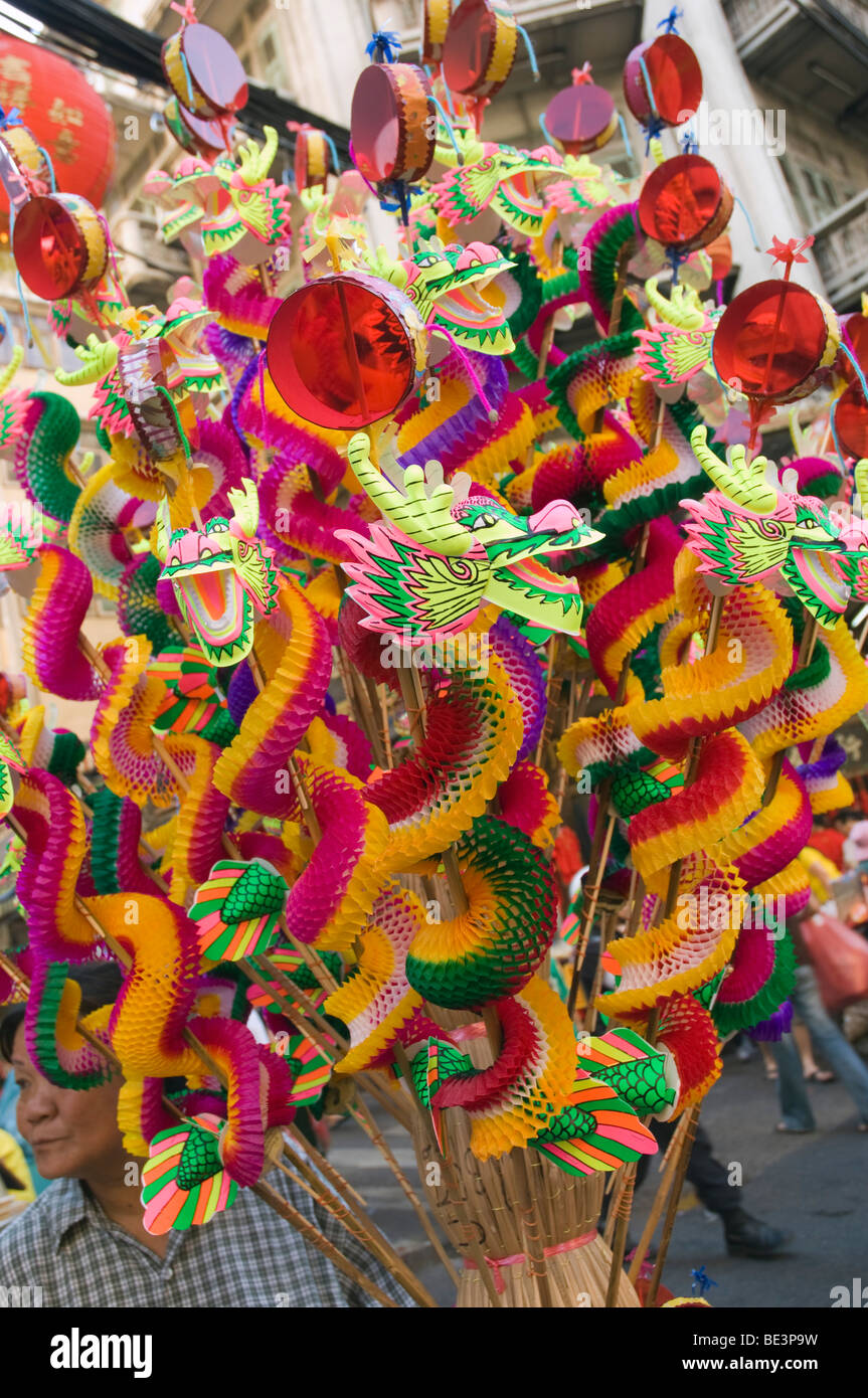 Dragon chiffres au nouvel an chinois, China Town, Bangkok, Thailande, Asie Banque D'Images