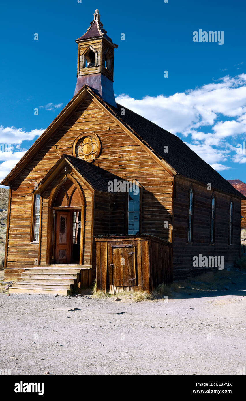 L'ancienne église méthodiste de la Californie Bodie State Historic Park remonte à 1882. Banque D'Images