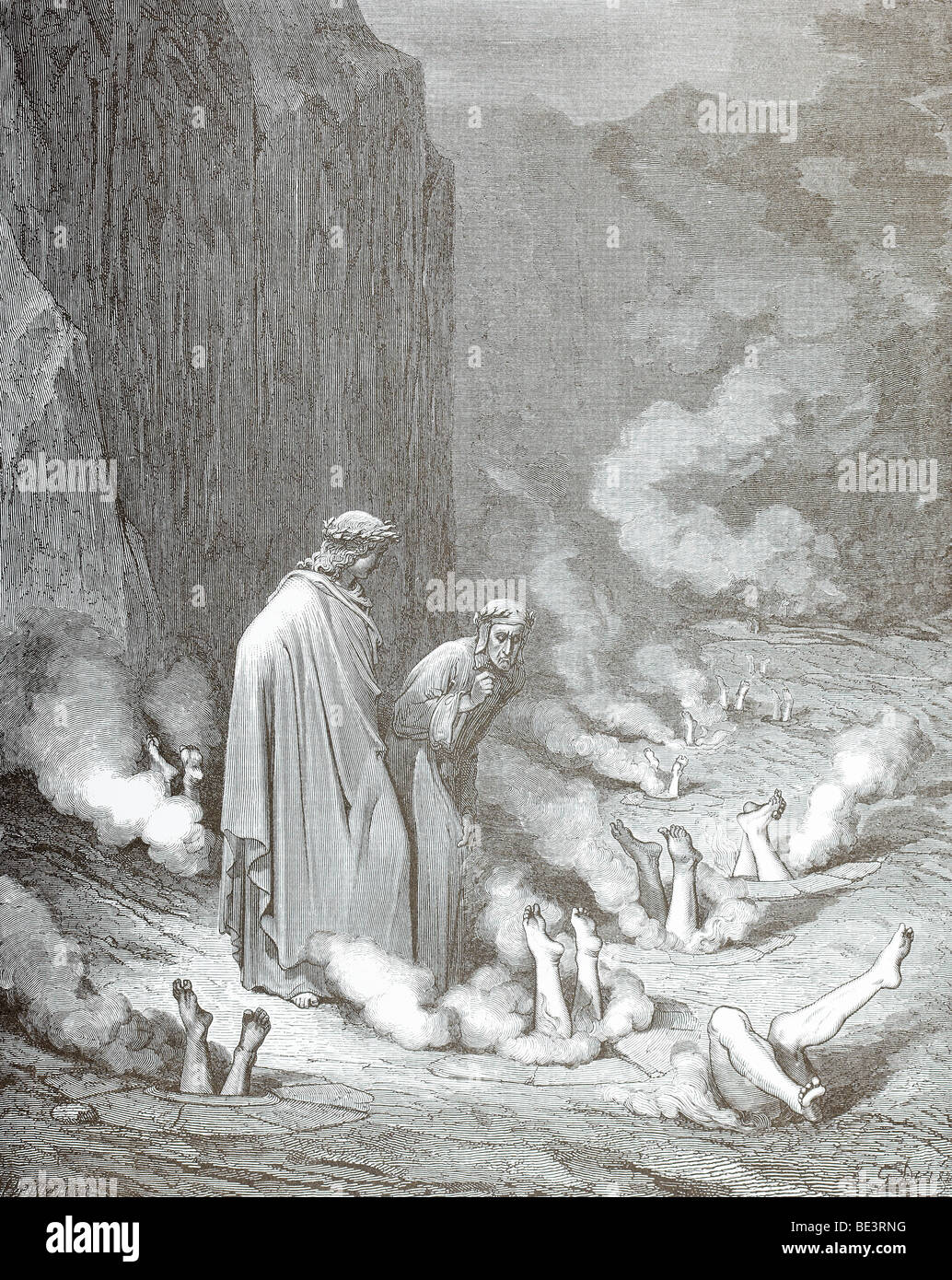 L'illustration de Gustave Dore 'Le Simonists" de la Divine Comédie de Dante Banque D'Images