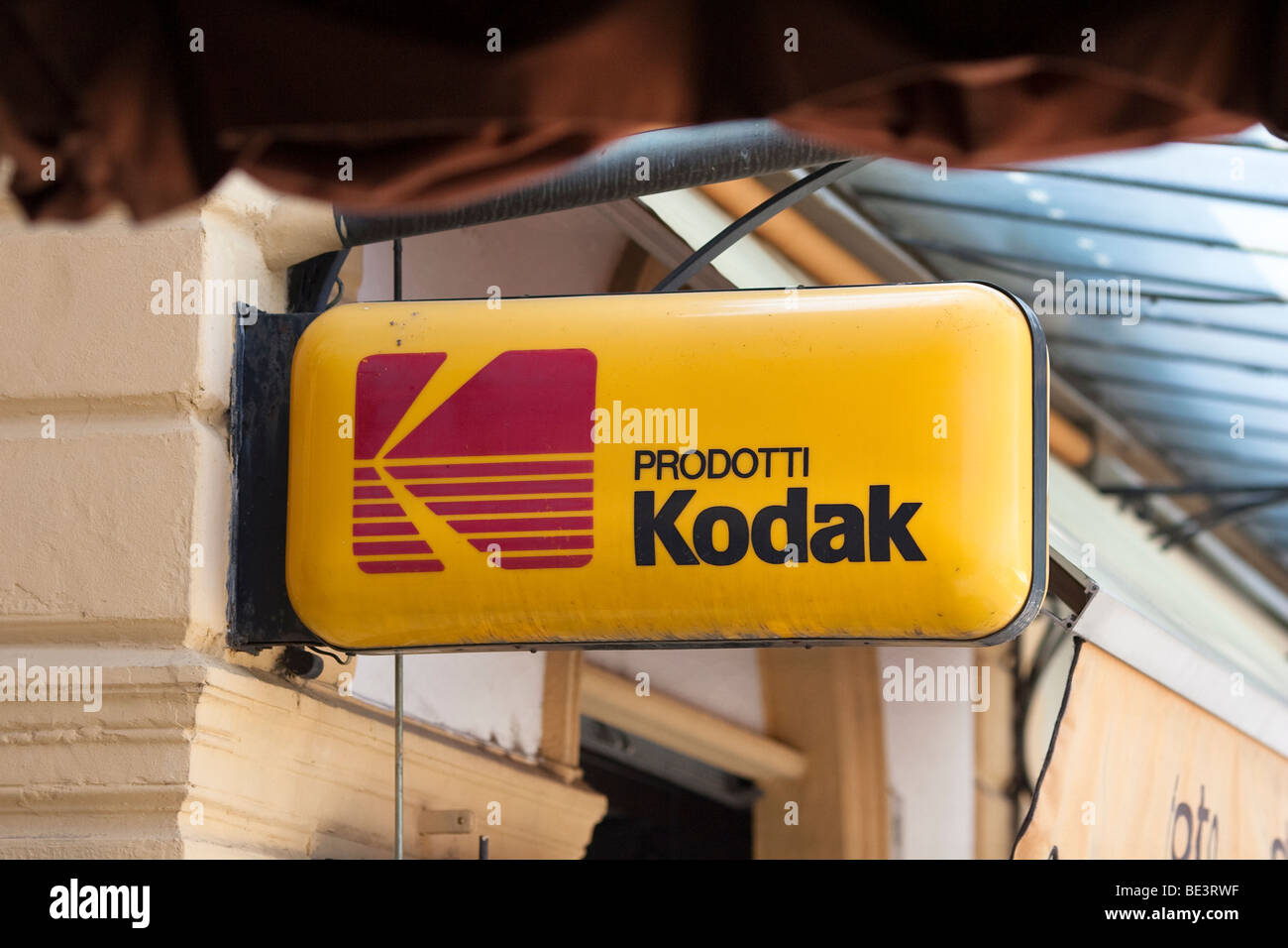 Un signe de Kodak à Bellagio, Italie Banque D'Images