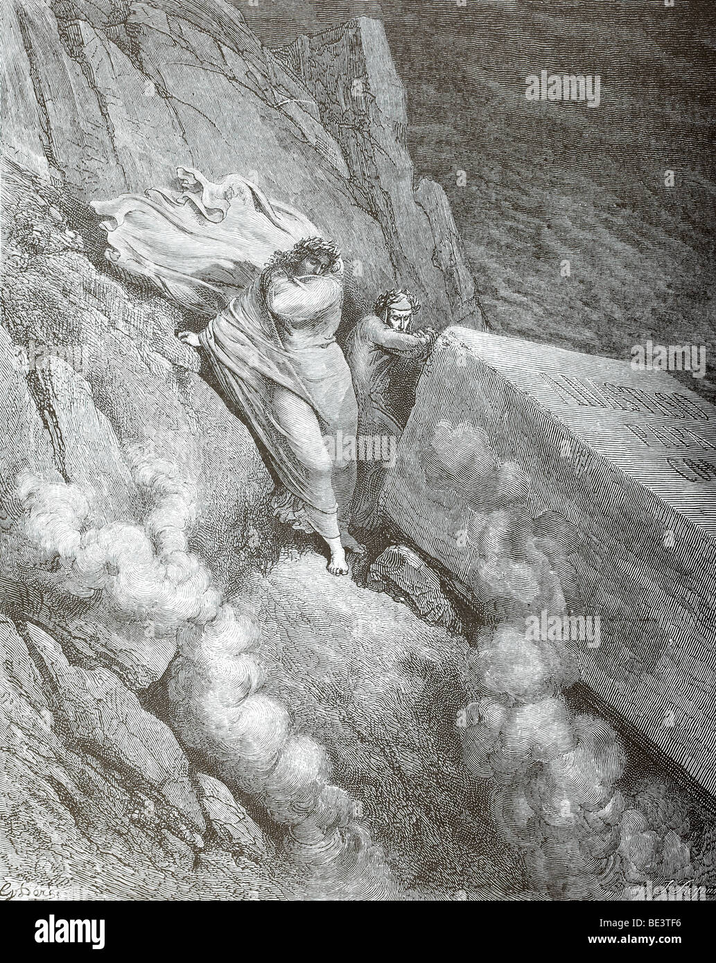 L'illustration de Gustave Dore 'Le Tombeau de Anastase' de la Divine Comédie de Dante Banque D'Images