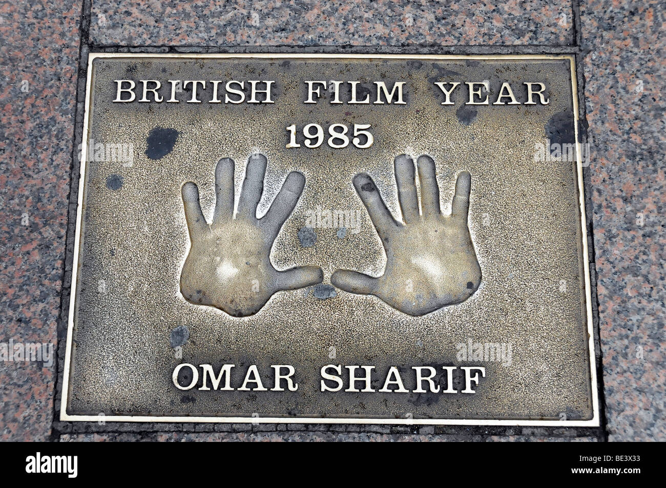 Omar Sharif, palmaires, Leicester Square, Londres, Angleterre, Royaume-Uni, Europe Banque D'Images