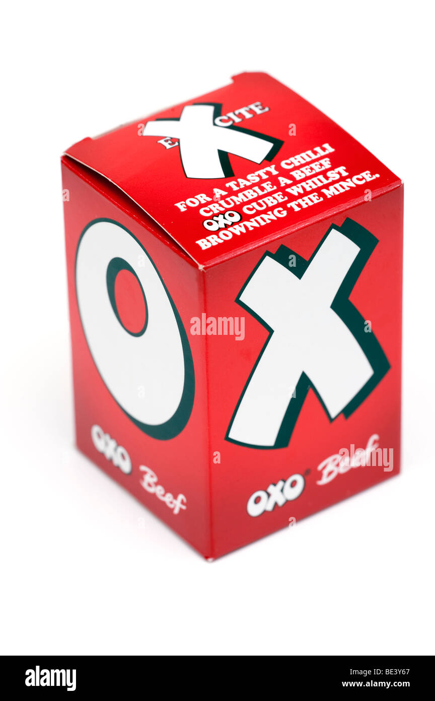 Rouge Boîte de 50 cubes Oxo Banque D'Images