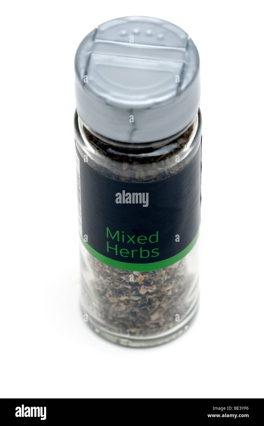 Petit récipient en verre de mélange d'herbes Banque D'Images