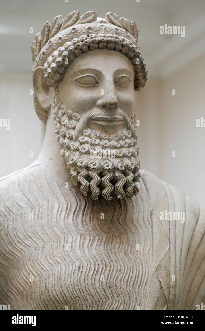 Statue colossale de barbu, Chypre 450 avant J.-C., British Museum Banque D'Images