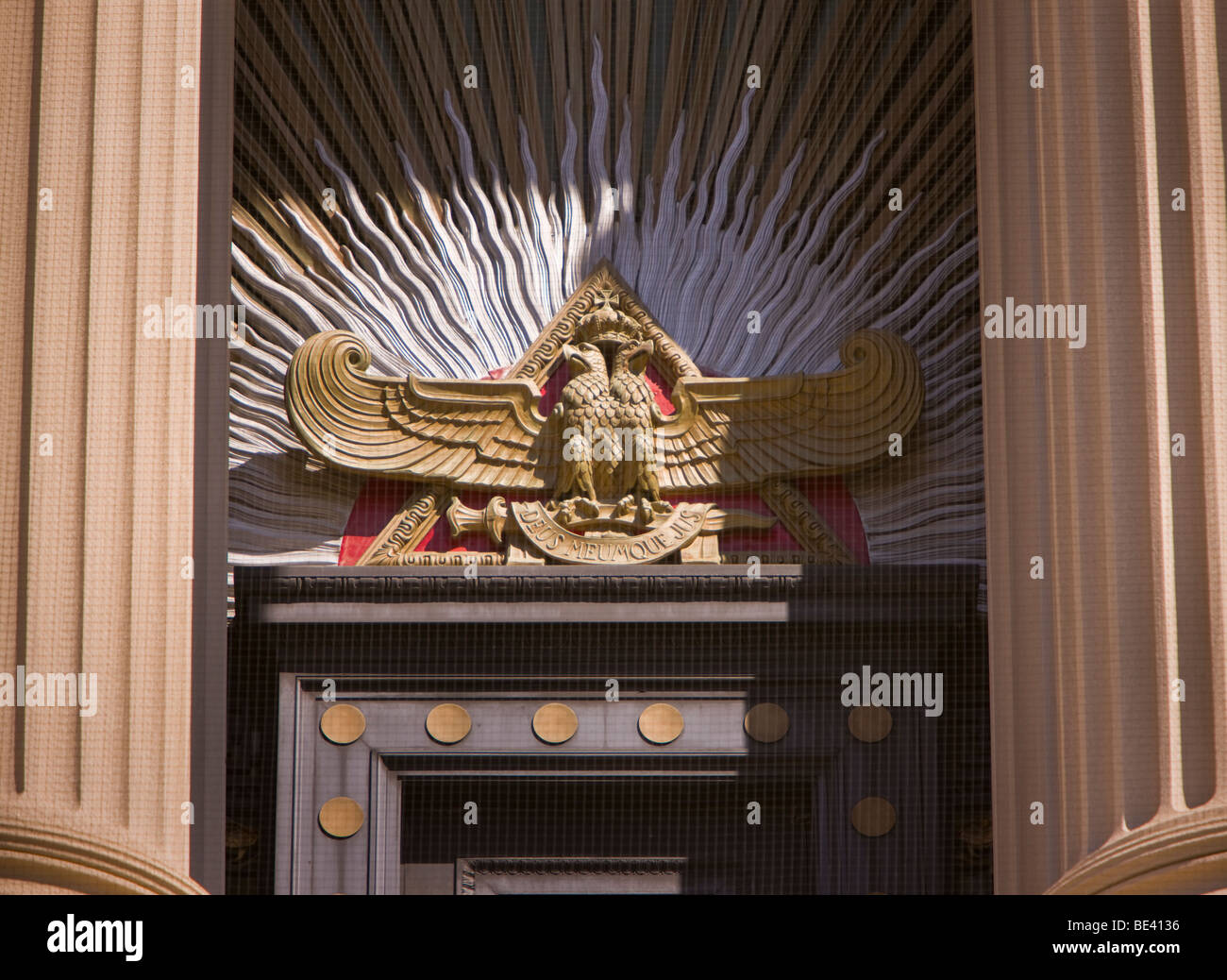 WASHINGTON, DC, USA - Rite écossais de la Franc-maçonnerie bâtiment, également connu sous le nom de la Maison du Temple, double tête blanche. Banque D'Images