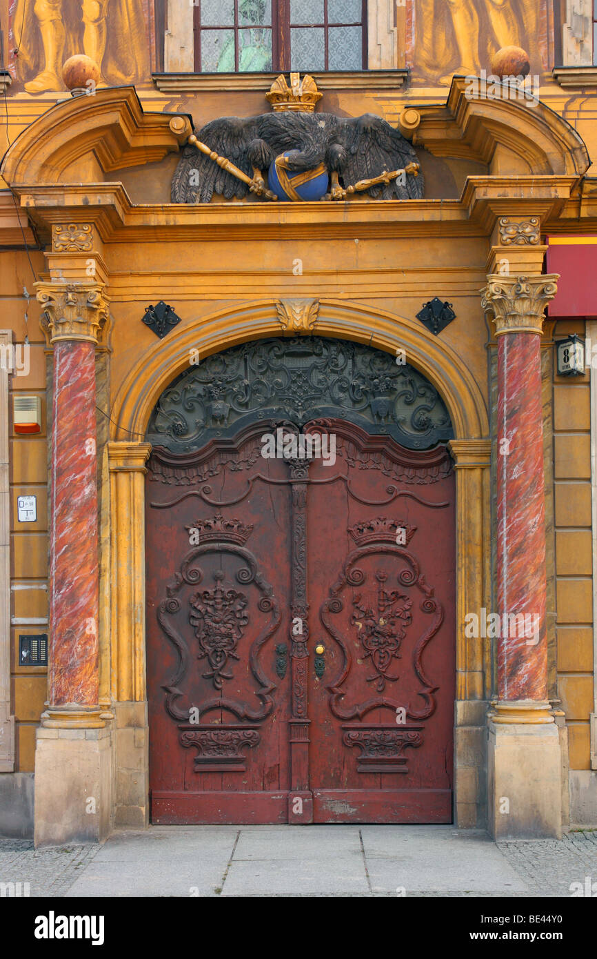 Wroclaw Barocco entrée de l'immeuble historique Banque D'Images