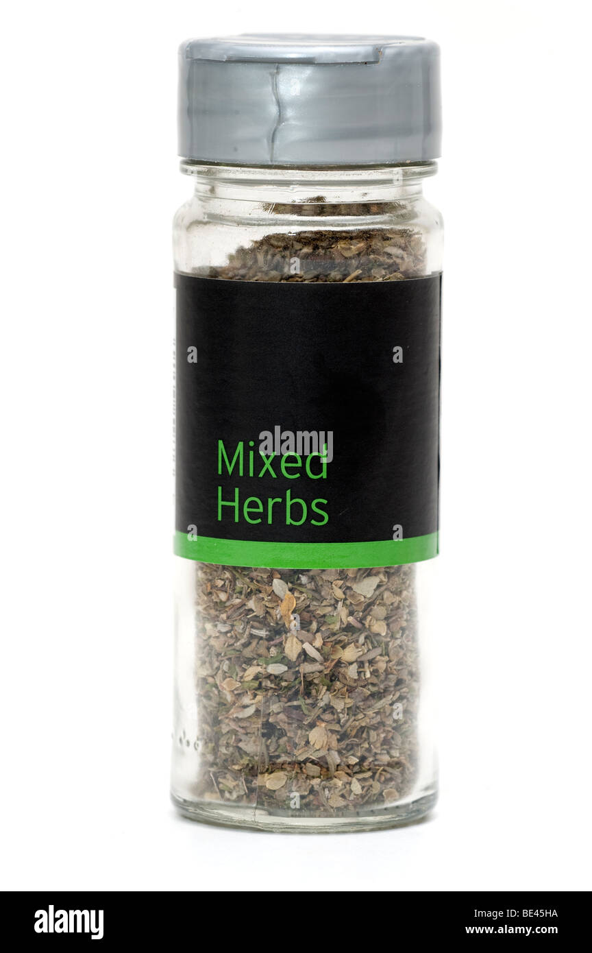 Petit récipient en verre de mélange d'herbes Banque D'Images