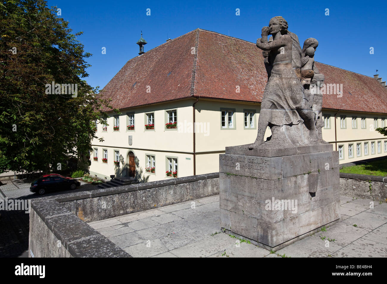 Monument commémoratif de guerre aux soldats tombés de 1870-1871, l'abbaye bénédictine St Mary et Markus, Abbaye de l'île de Reichenau, Mittelzell, lac consta Banque D'Images