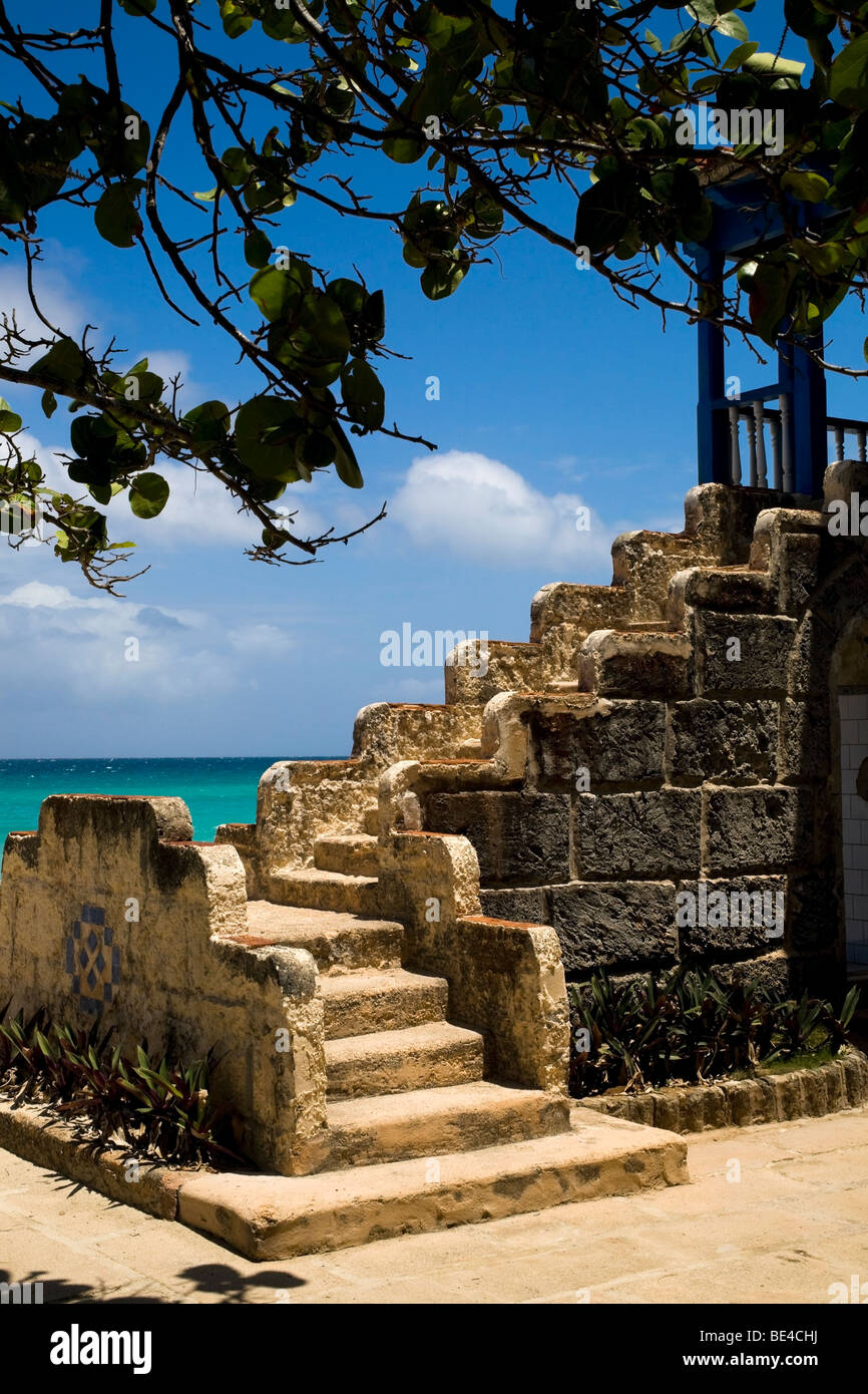 Escaliers en pierre, Varadero, Cuba Banque D'Images