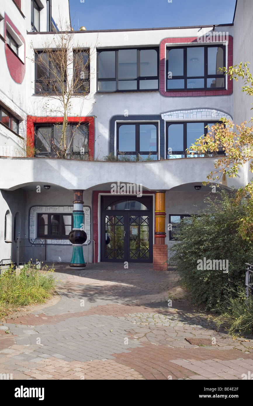 Luther Melanchthon - Hundertwasser Schule, Lutherstadt Wittenberg, Saxe-Anhalt, Allemagne Banque D'Images