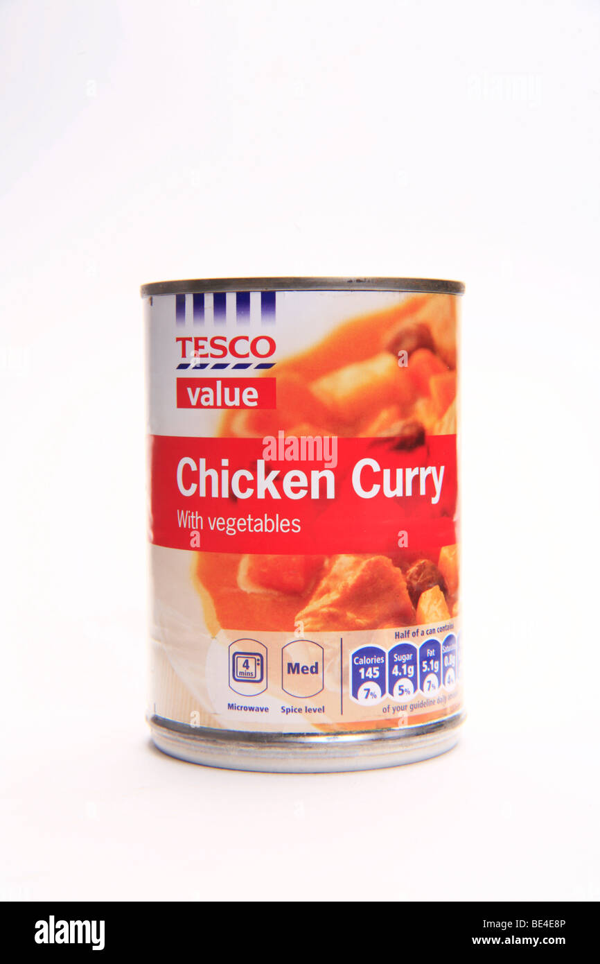 Tesco Value Range Chicken Curry in a Tin Banque D'Images