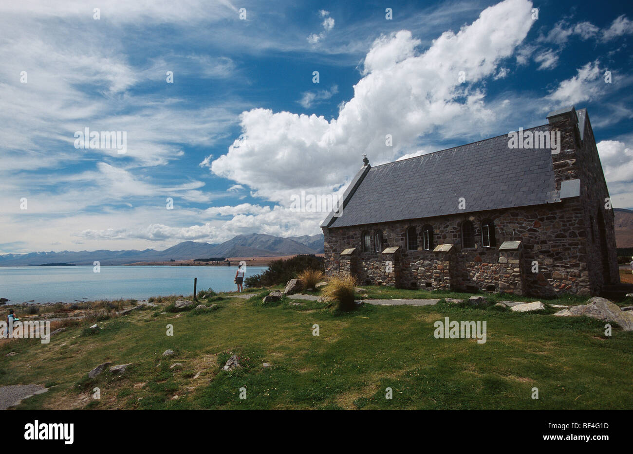 Nouvelle Zélande - Ile du Sud - Aorangi - Lake Tekapo - Église du Bon Pasteur Banque D'Images