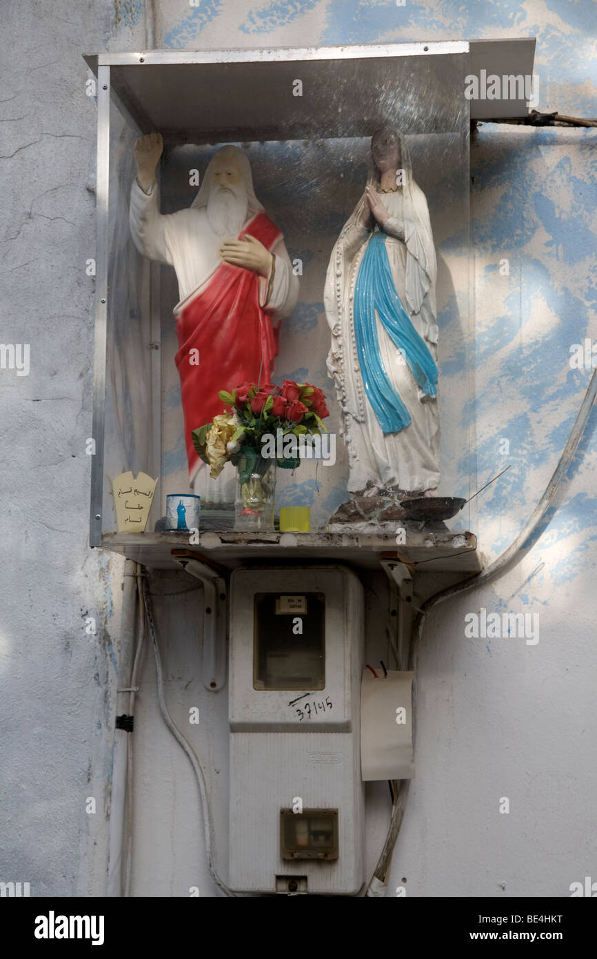 Sanctuaire de la Vierge Marie au-dessus de Beyrouth Liban des compteurs d'électricité Banque D'Images