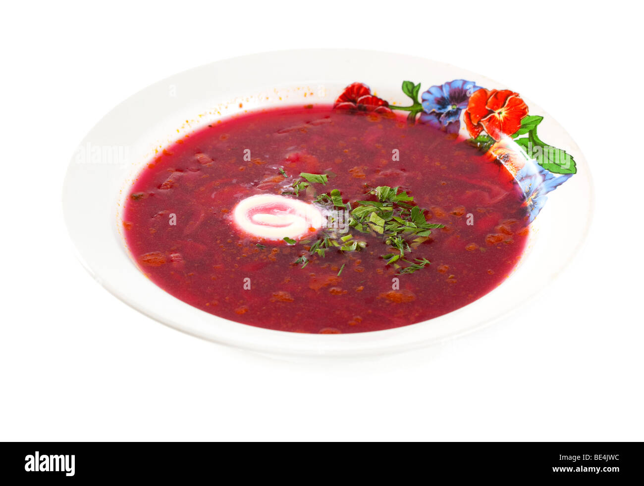 La soupe pour le dîner. Isolé sur blanc. Banque D'Images