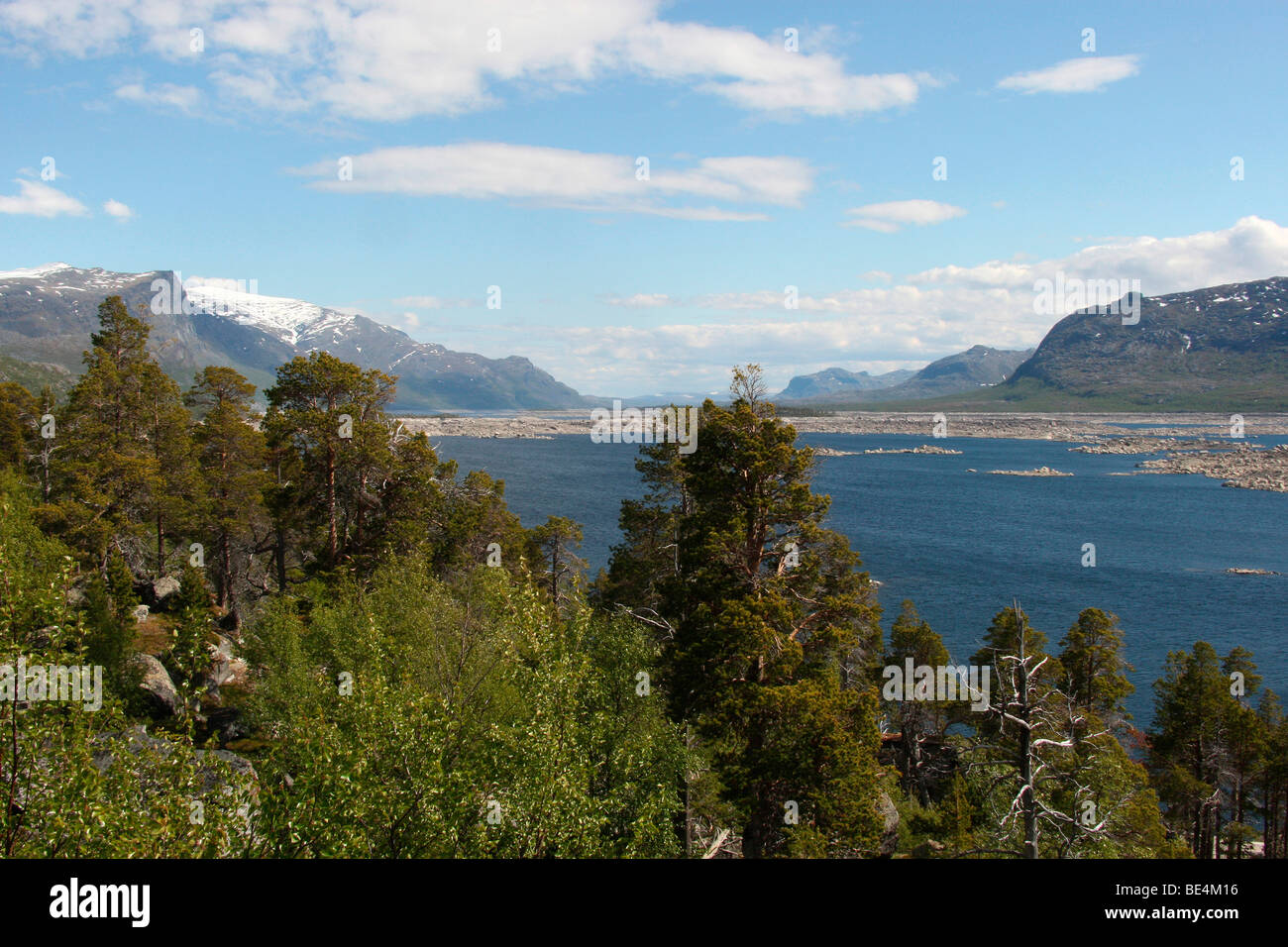 Le paysage dans le Parc National de Stora Sjoefallet, Laponie, Suède, Europe Banque D'Images