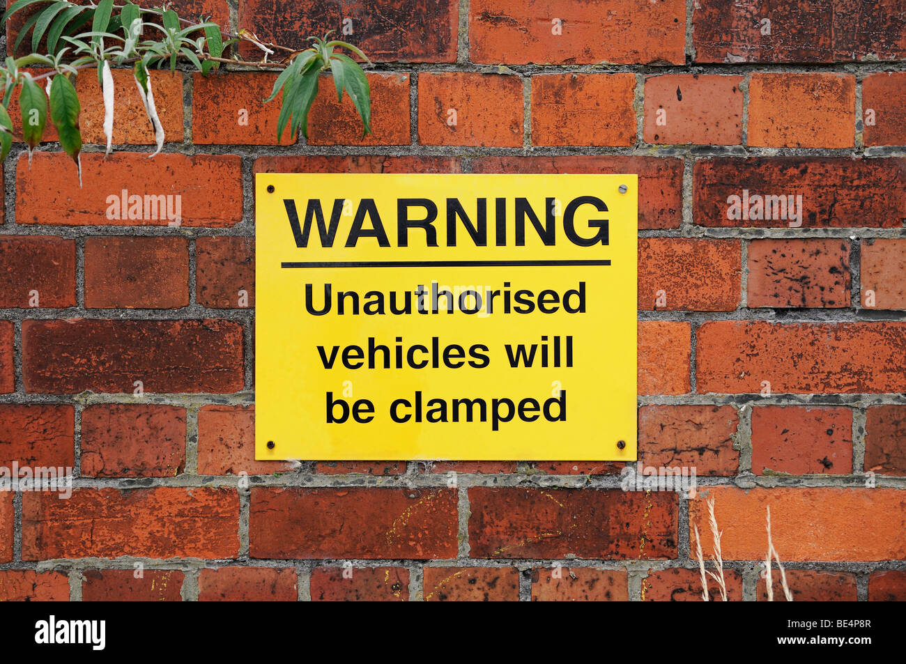 Panneau d'avertissement de véhicule. Oxford, Royaume-Uni. Banque D'Images