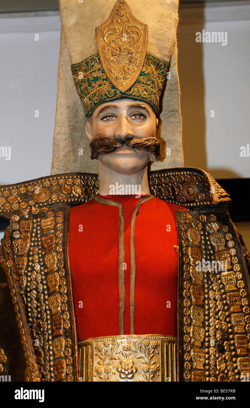 Mannequin avec de magnifiques vêtements Janitscharen, Musée Militaire, l'mues, Osmanbey, Istanbul, Turquie Banque D'Images