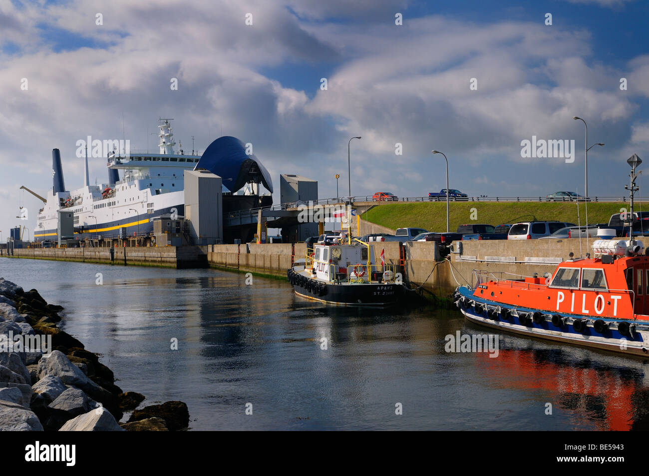 Caribou Ferry Boat le déchargement à North Sydney, île du Cap-Breton, en Nouvelle-Écosse, du Port aux Basques à Terre-Neuve Banque D'Images