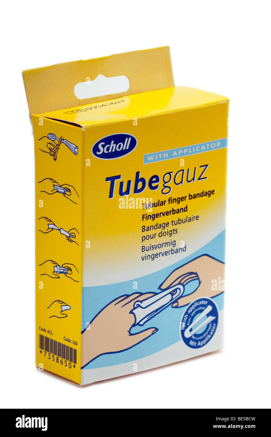 Scholl Tubegauz Bandage tubulaire paquet doigt Photo Stock - Alamy