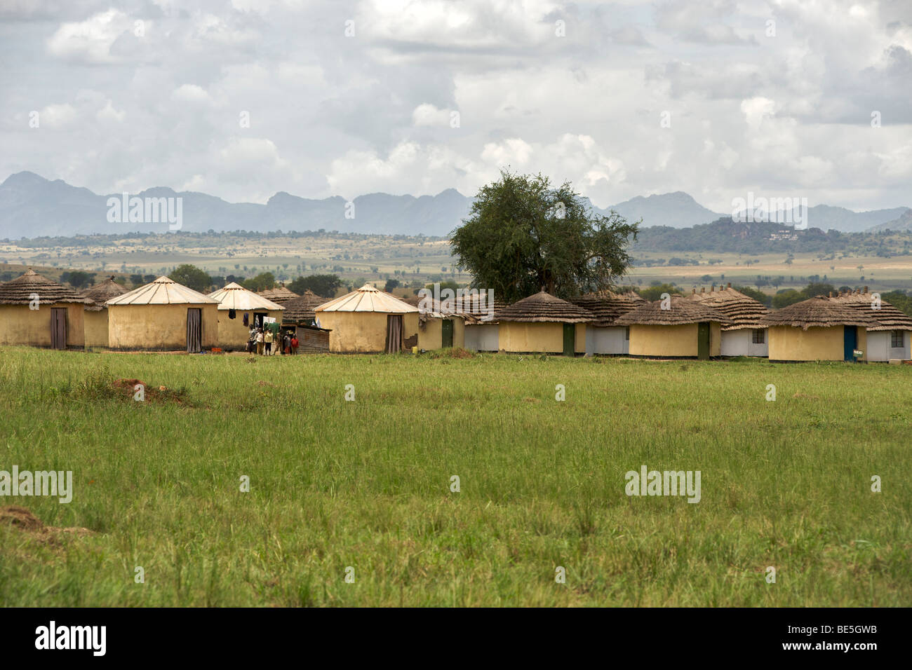 Vue sur le camp principal au Parc National de Kidepo Valley dans le nord de l'Ouganda. Banque D'Images