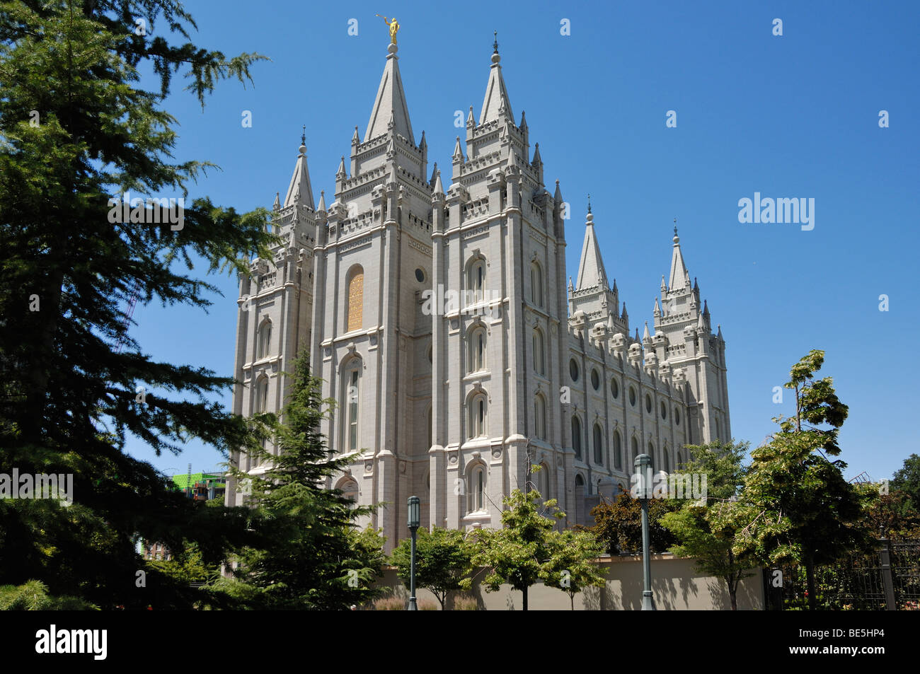Le temple mormon à Temple Square se trouve au cœur de Salt Lake City, Utah, United States of America Banque D'Images