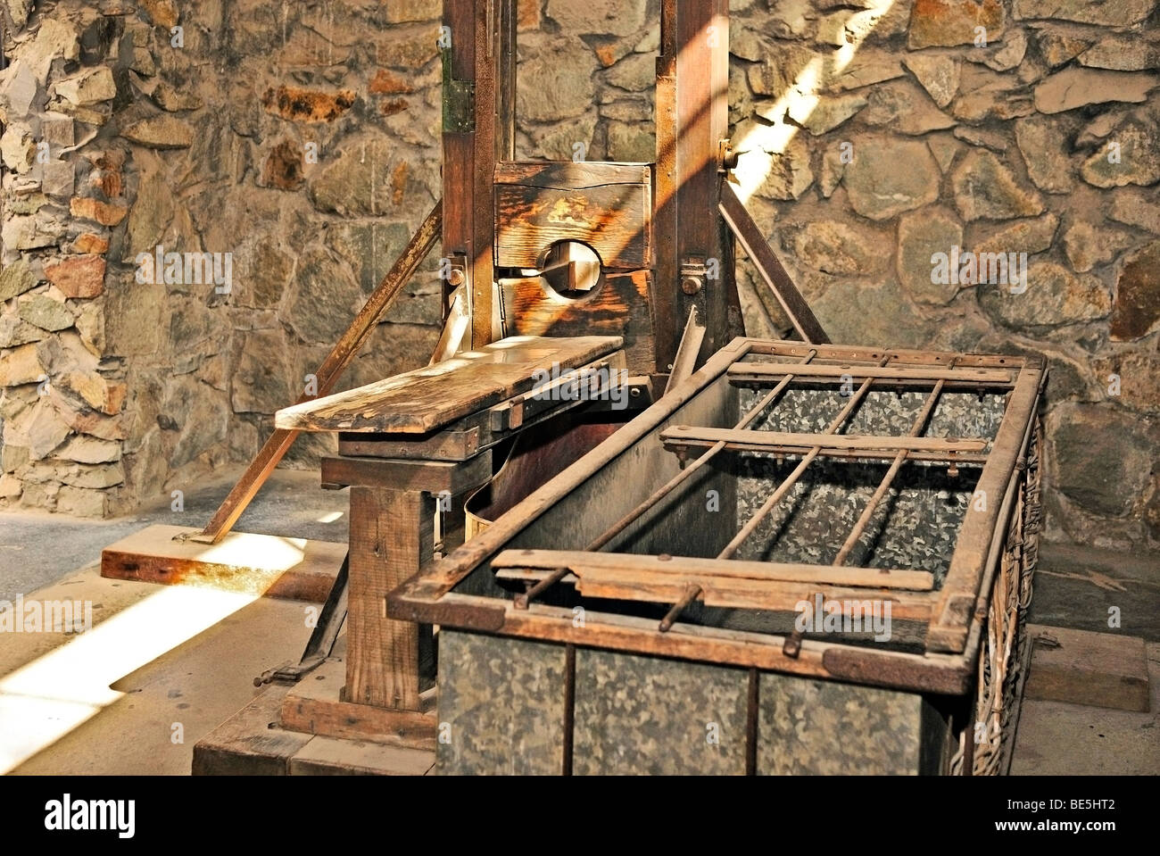 Guillotine, musée de la guerre, Ho Chi Minh Ville, Saigon, Vietnam, Asie Banque D'Images