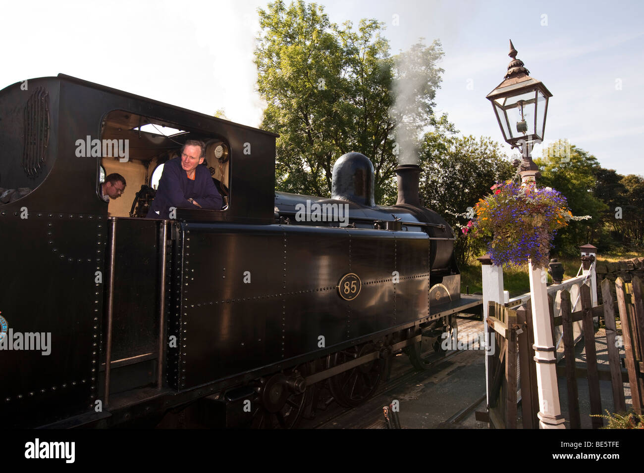 Royaume-uni, Angleterre, dans le Yorkshire, Keighley et Worth Valley Steam Railway, Oakworth Station, Taff Vale aucune locomotive 85 Banque D'Images