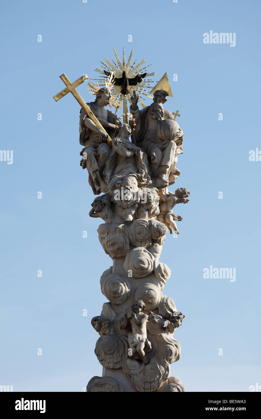La colonne de la Sainte Trinité à Langenlois, Waldviertel, Basse Autriche, Autriche, Europe Banque D'Images