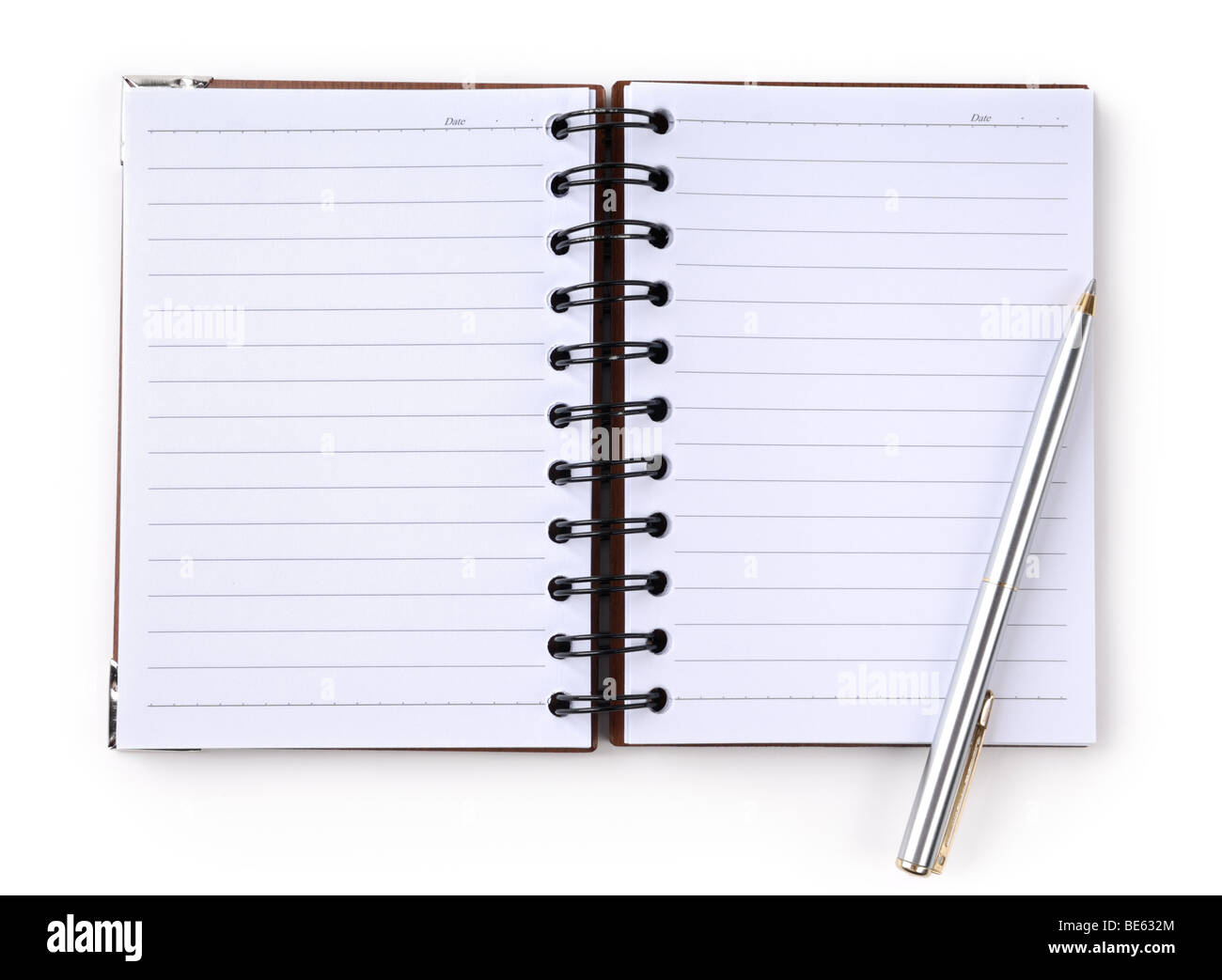 Ouvrez le bloc-notes avec un stylo Banque D'Images