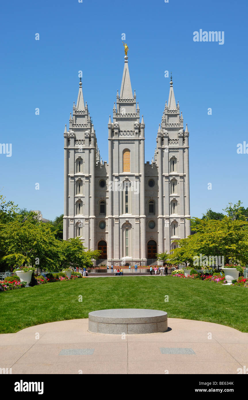 Le temple mormon à Temple Square se trouve au cœur de Salt Lake City, Utah, United States of America Banque D'Images